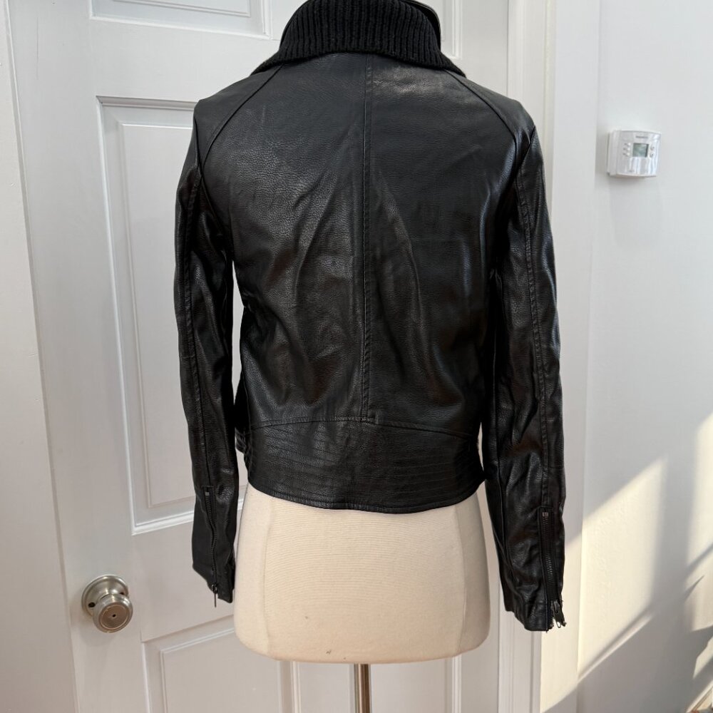 Ett:twa by Anthropologie Vegan Leather Moto Jacket Size XS - Picture 8 of 9
